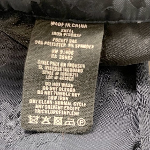 Theory Slim Pull On Pant in Viscose Jacquard Floral Navy Blue Ankle Trousers 6 - Picture 11 of 15